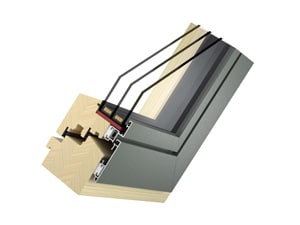 Querschnitt Holz-Aluminium-Fenster Plan Typ Slim