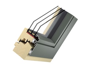 Querschnitt Holz-Alu-Fenster Plan Typ Flat