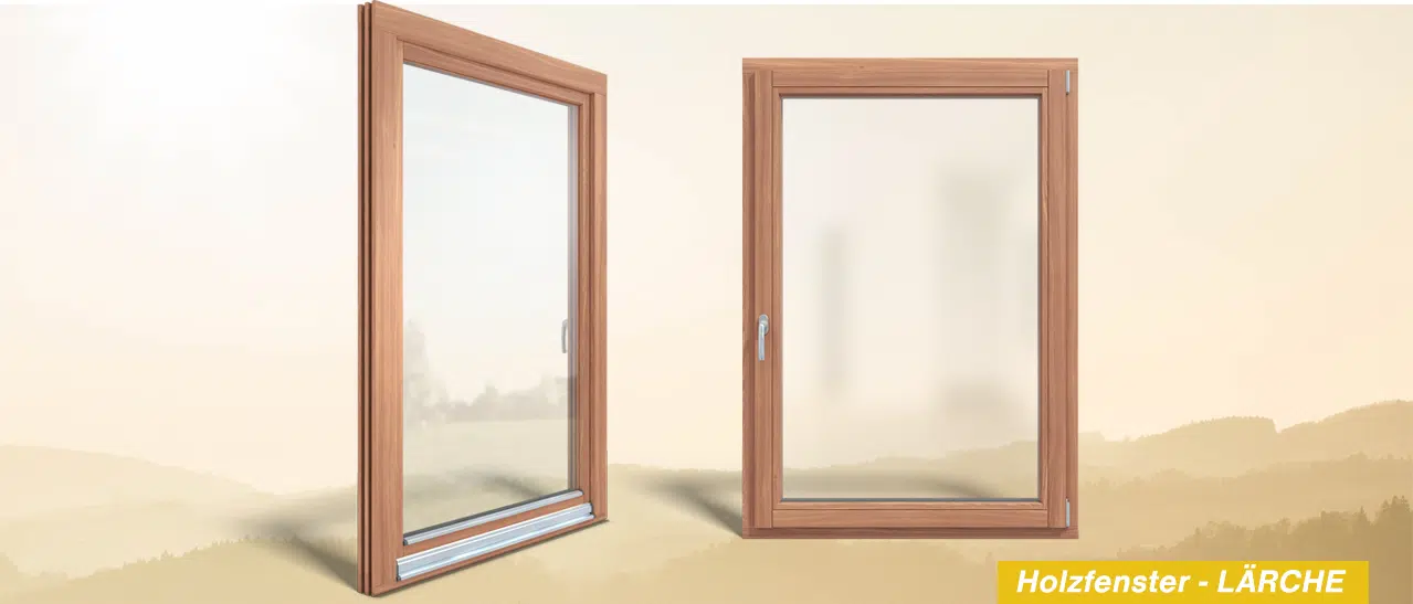 Holzfenster aus Lärchenholz: langlebig, nachhaltig und made in Austria im System Woodtrend für Ihr Zuhause.