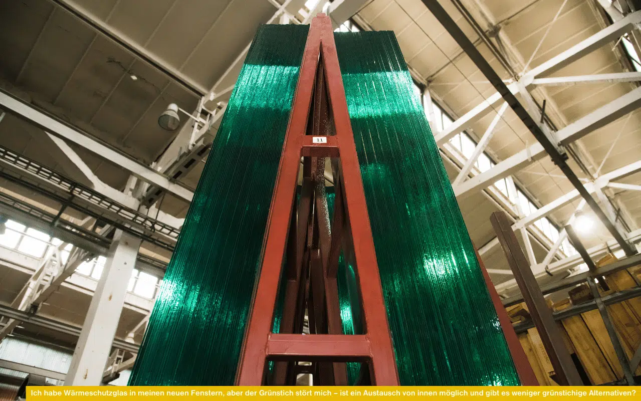 Ich habe Wärmeschutzglas in meinen neuen Fenstern, aber der Grünstich stört mich, ist ein Austausch von innen möglich und gibt es weniger grünstichige Alternativen?