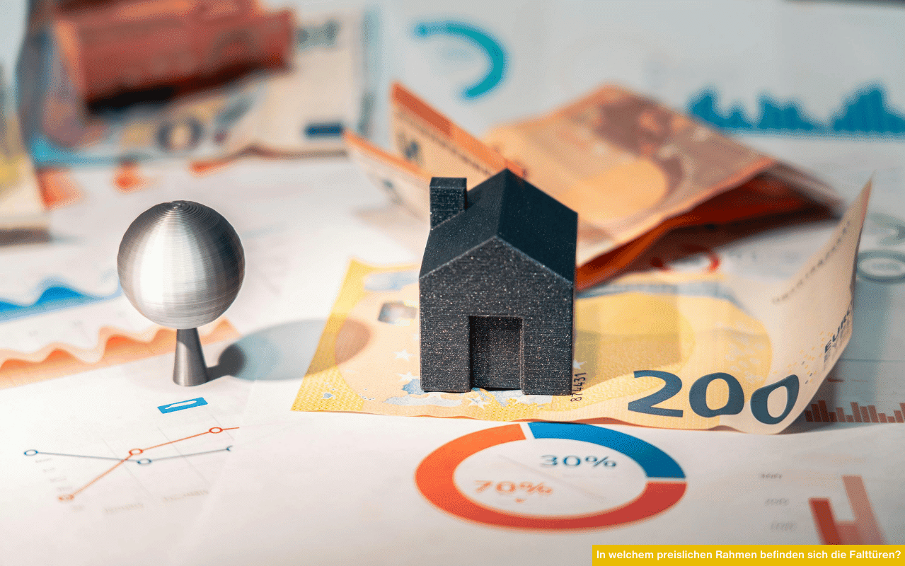 Falttüren kosten je nach Größe, Material, Flügelanzahl und Verglasung zwischen € 5.000 und € 17.000. Zusätzlich fallen Einbaukosten von etwa € 2.100 pro Türe an. Preise sind unverbindliche Schätzungen und können variieren. (Stand 1/2024)