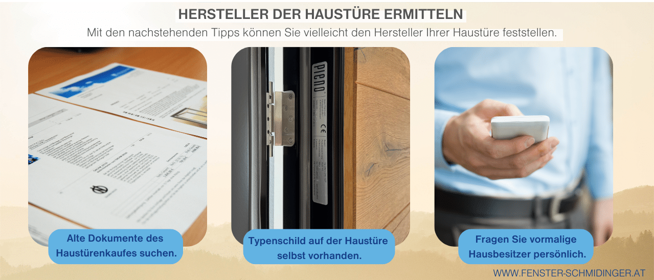 Infografik - So können Sie eventuell den Haustürhersteller feststellen.Infografik - So können Sie eventuell den Haustürhersteller feststellen.