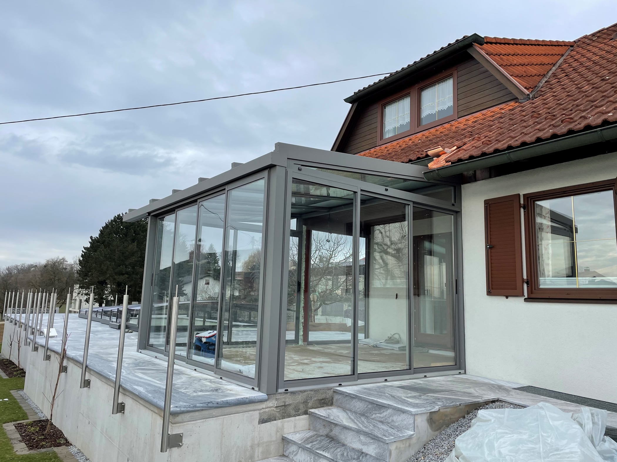 Kalter Wintergarten Schiebetür