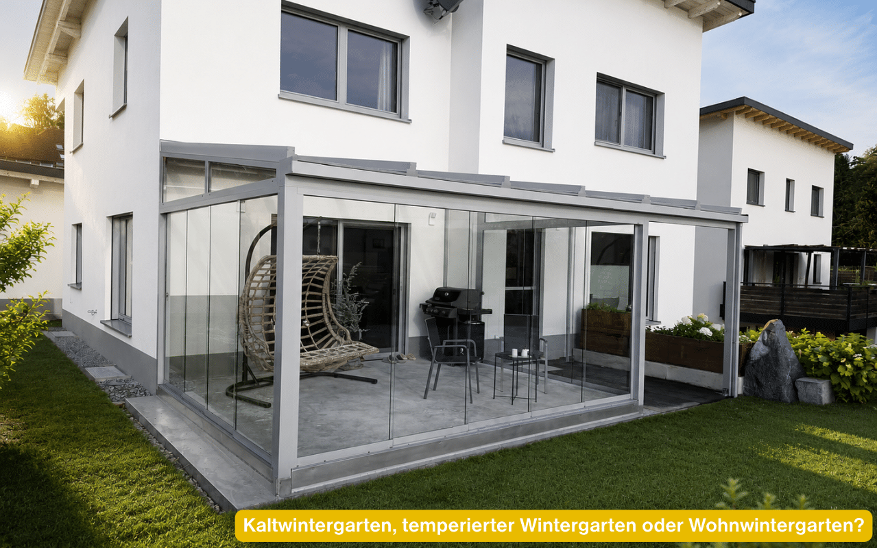 Kaltwintergarten, temperierter Wintergarten oder Wohnwintergarten? Verglaster Anbau am Wohnhaus