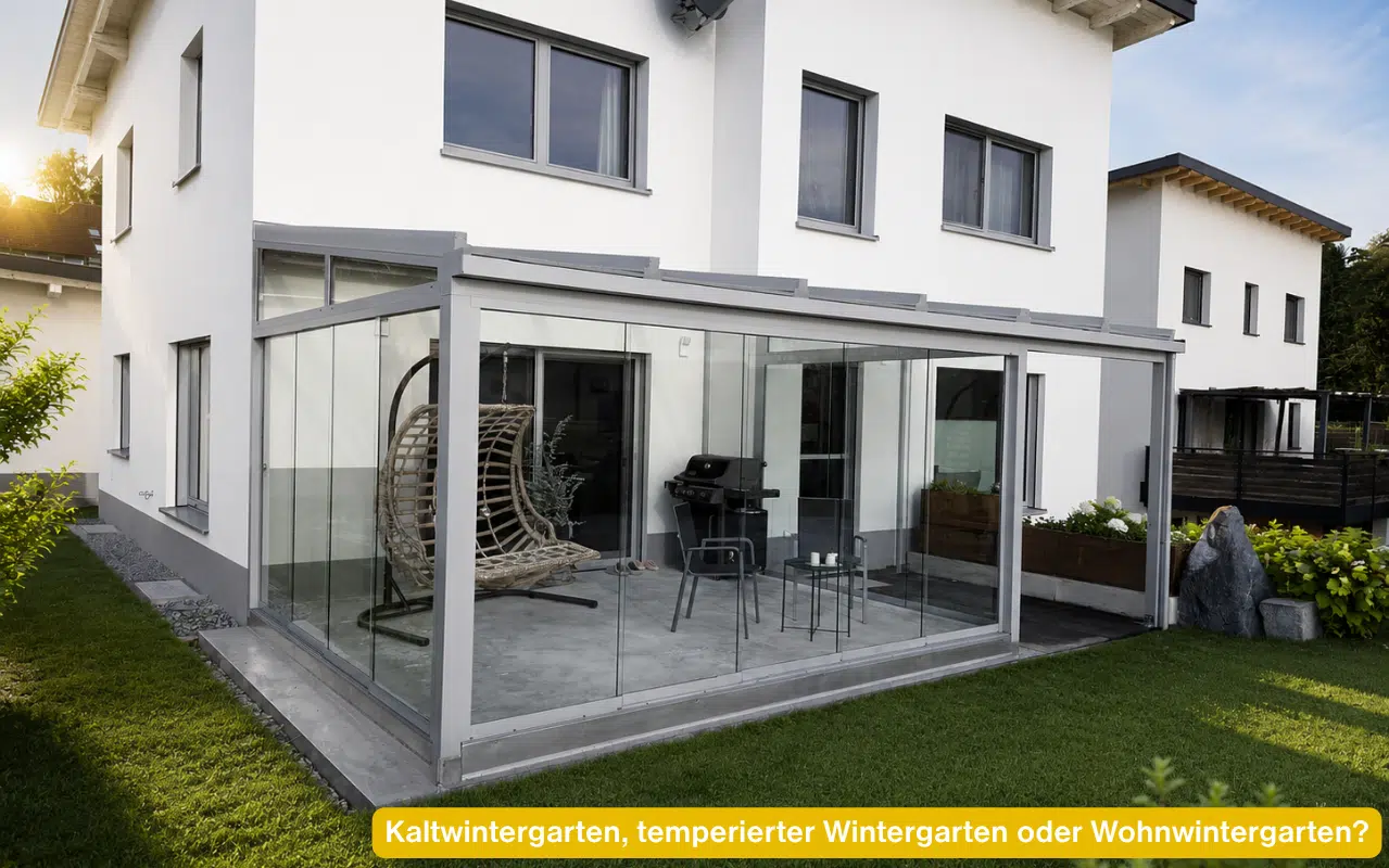Kaltwintergarten, temperierter Wintergarten oder Wohnwintergarten? Verglaster Anbau am Wohnhaus