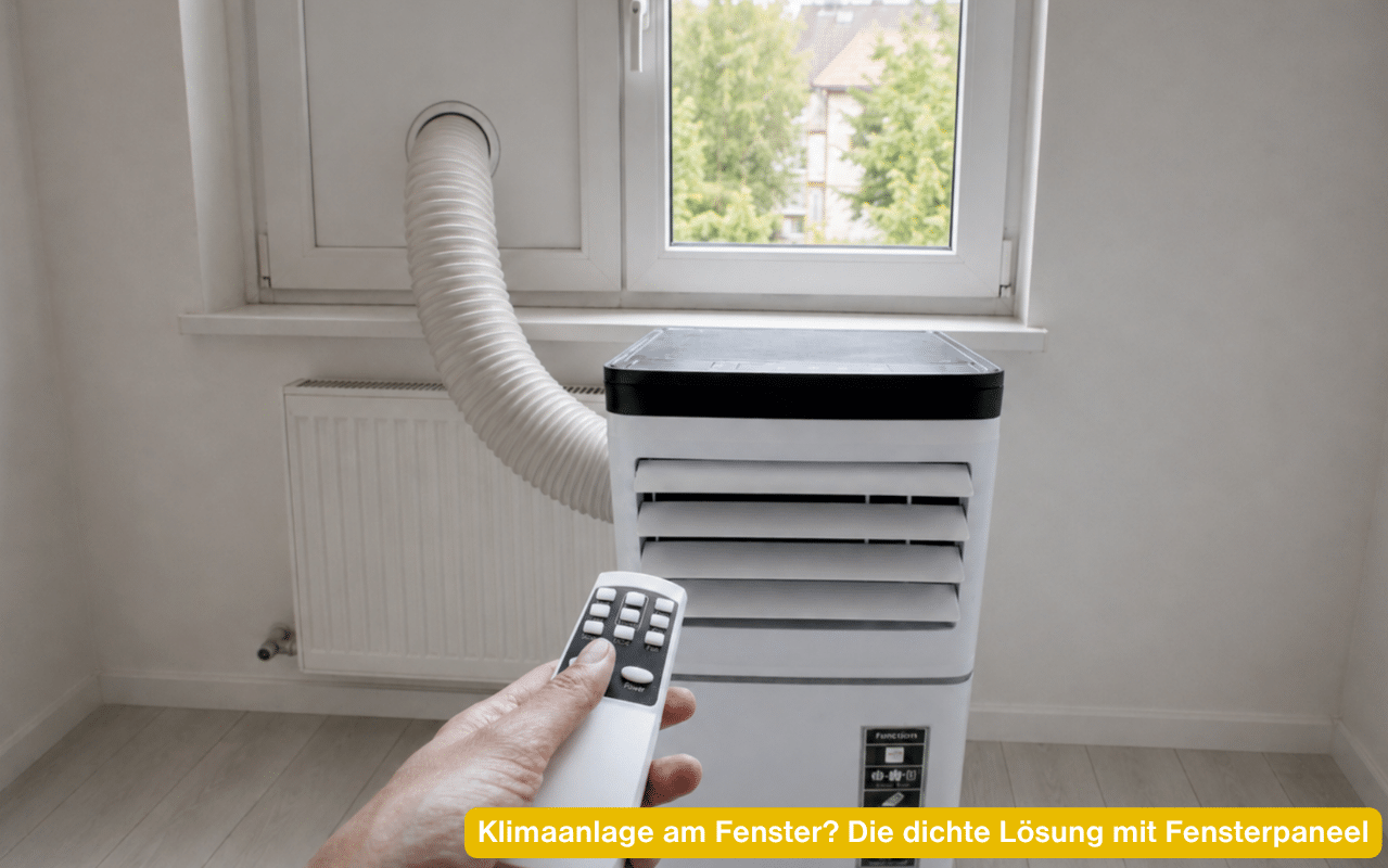 Klimaanlage am Fenster? Die dichte Lösung mit Fensterpaneel - Abluftschlauch durch das Fenster