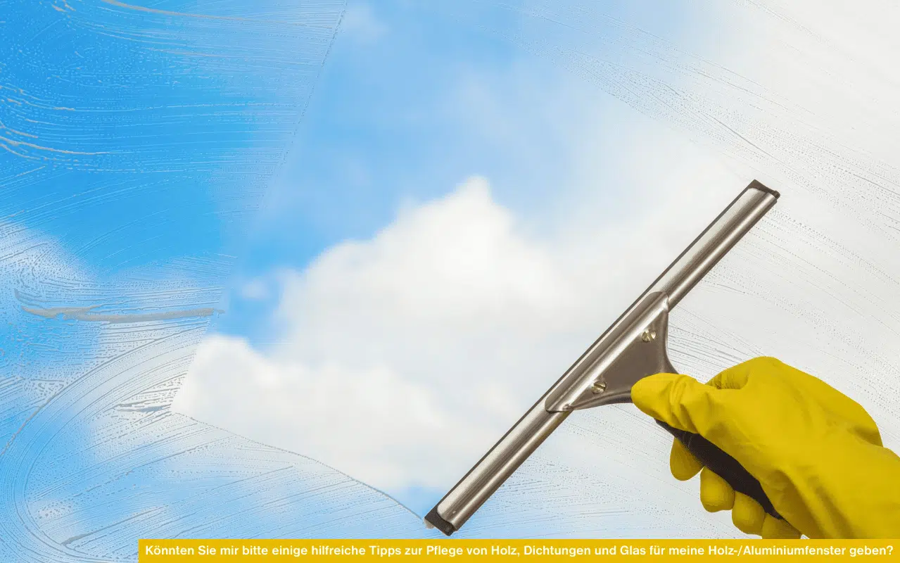 Könnten Sie mir bitte einige hilfreiche Tipps zur Pflege von Holz Dichtungen und Glas für meine Holz Aluminiumfenster geben Fensterreinigung