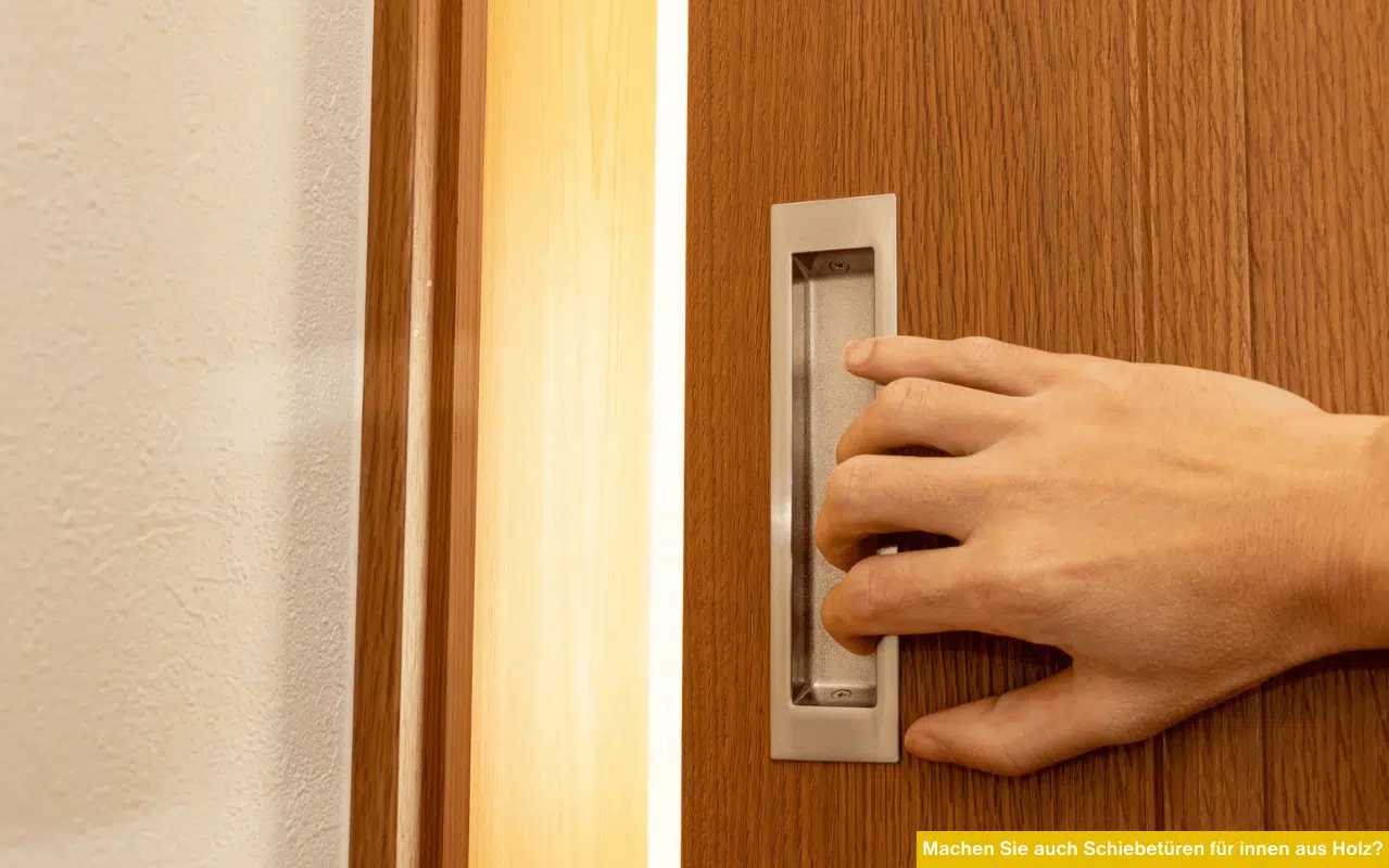 Machen Sie auch Schiebetueren fuer innen aus Holz Holzschiebetuer mit eingelassenem Griff im Innenbereich