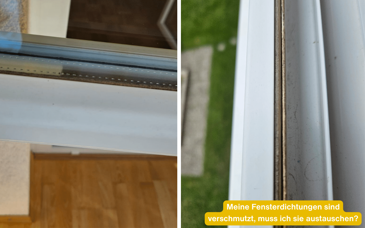 Meine Fensterdichtungen sind verschmutzt, muss ich sie austauschen? Staubiger Belag auf der Gummidichtung