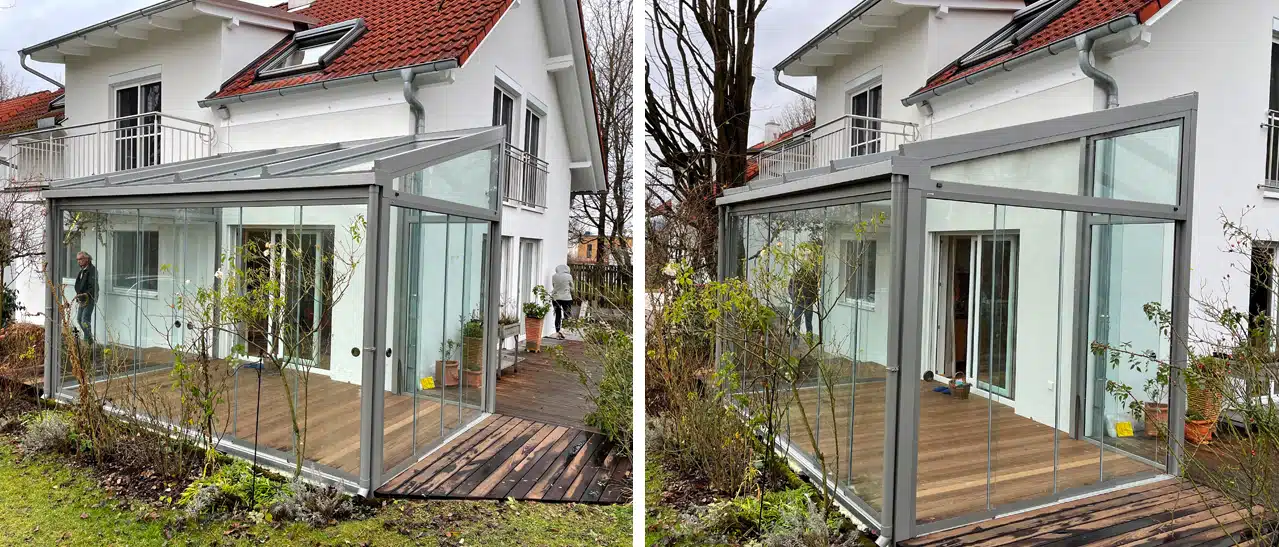 Mit einem Kalt-Wintergarten (Sommergarten) verlängern Sie die Terrassennutzung im Frühjahr + Herbst