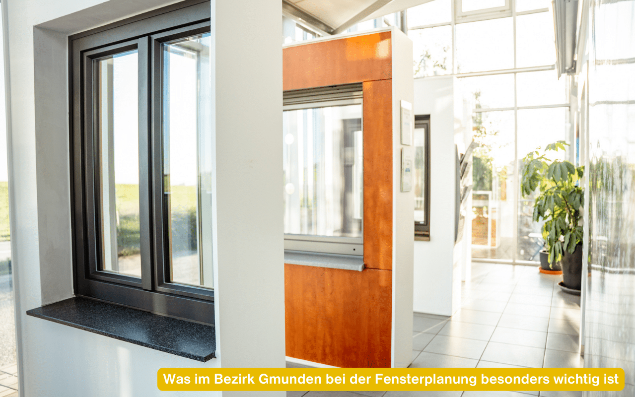 Moderner Schauraum zeigt, was im Bezirk Gmunden bei der Fensterplanung besonders wichtig ist an Profilen und Farben.