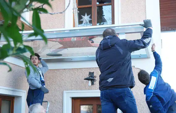 Glasüberdachung Montage