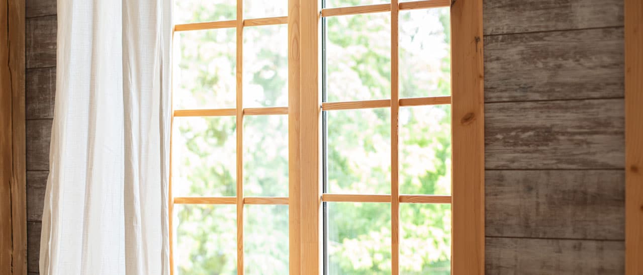 Nachhaltiges Fenster mit Ausblick in Grüne