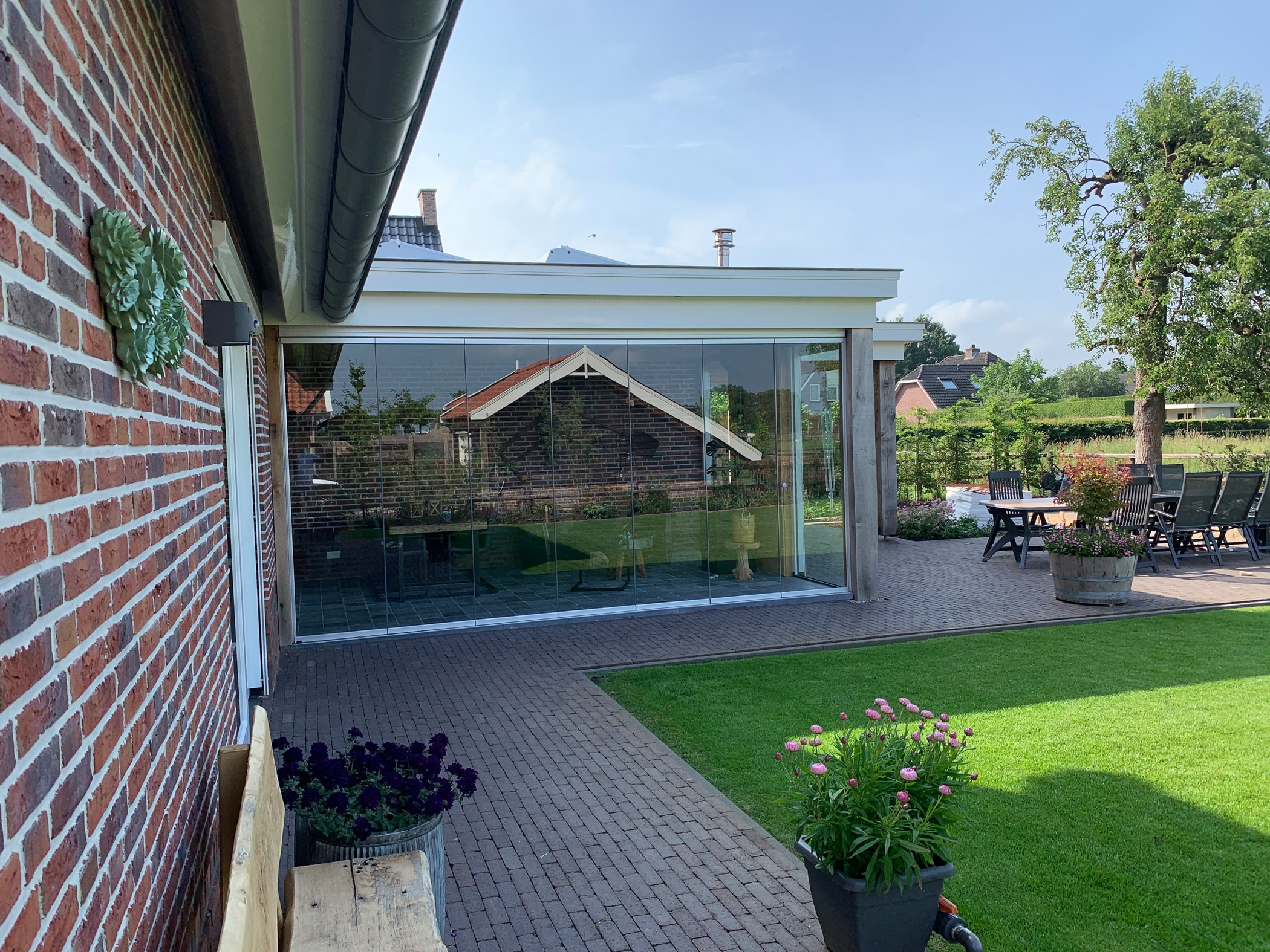 Nurglas Schiebe-Dreh-Fenster Terrasse