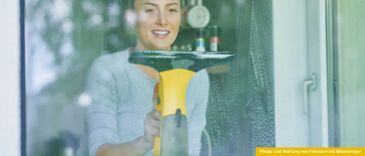 Pflege und Wartung von Fenstern mit Glasreiniger, Fensterleder und Hausmitteln für streifenfreie und schonende Glasreinigung.