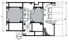 Aluminiumfenster-Profil heroal W72 aus Oberösterreich, hochwertig verarbeitet. Perfekt für moderne Gebäude.