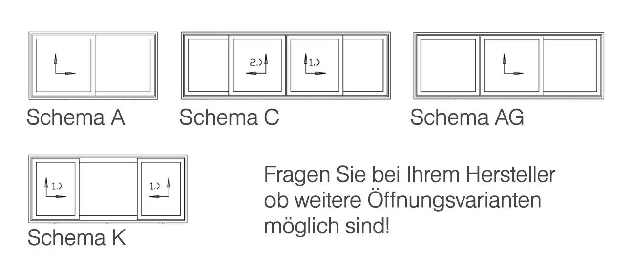 Beispiele - Schemen Skizzen bei Hebeschiebetüre