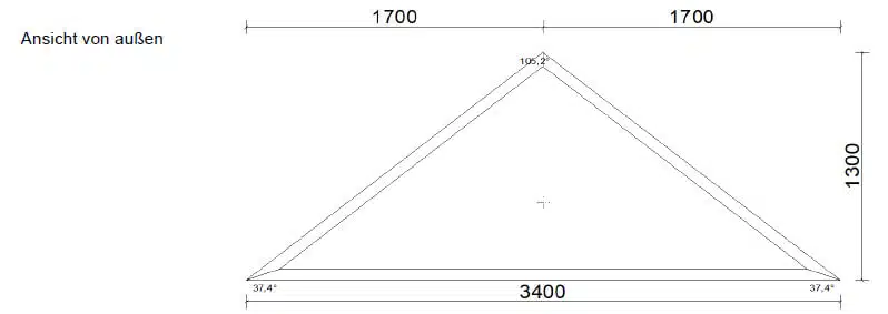 Schräge Fenster Aluminium - Zeichnung