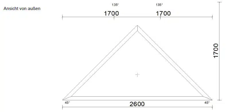 Schrägfenster Aluminium - Zeichnung