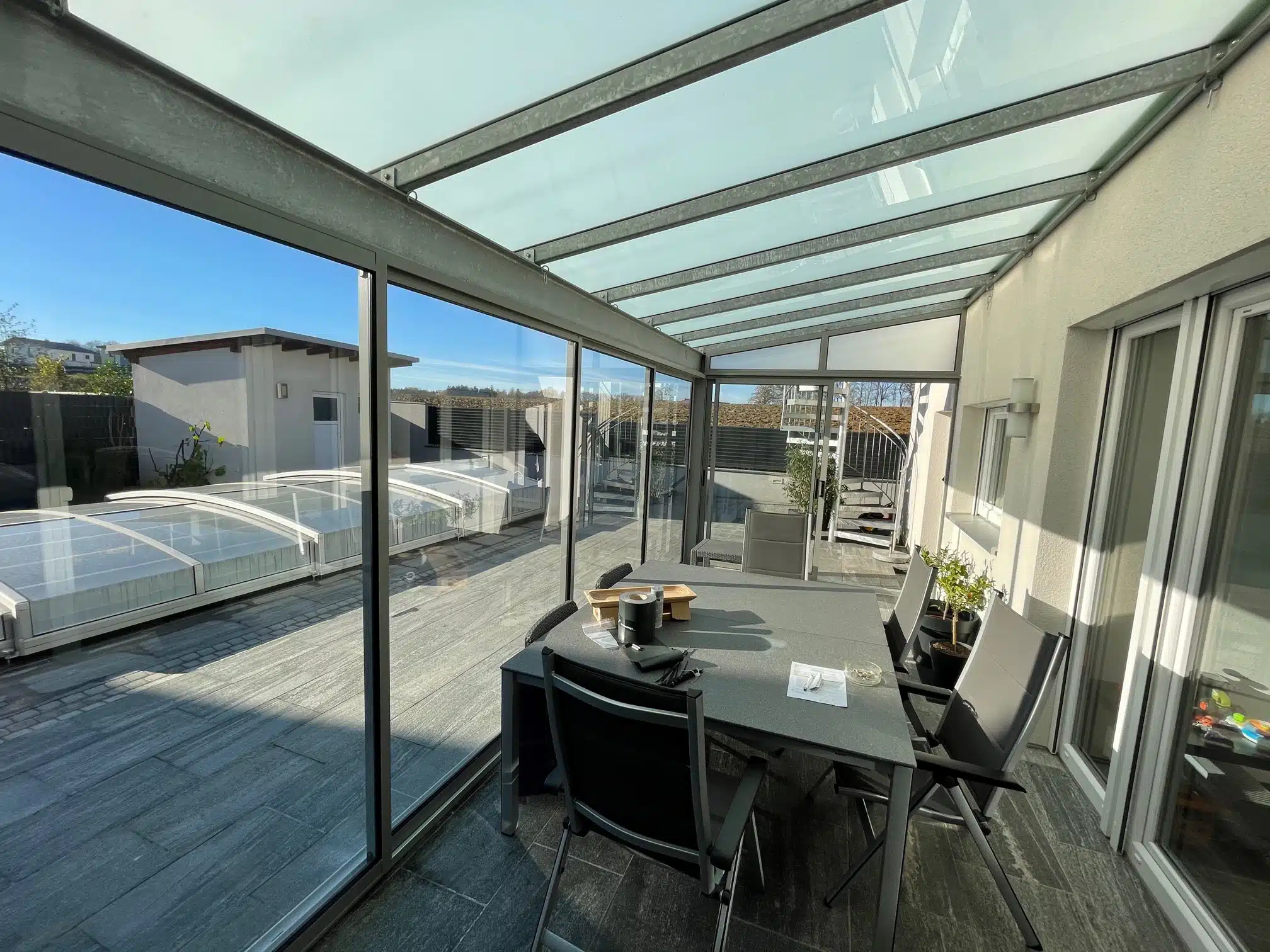 Seitenwand Glas Terrasse