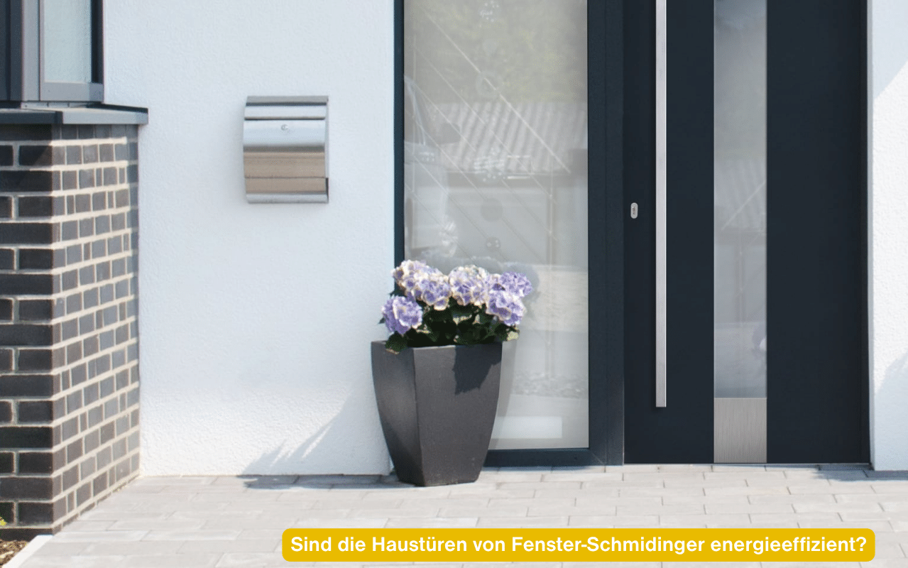 Sind die Haustüren von Fenster-Schmidinger energieeffizient? Wärmedämmende Aluminium-Haustür in Anthrazit mit Glas-Seitenteil in Linz