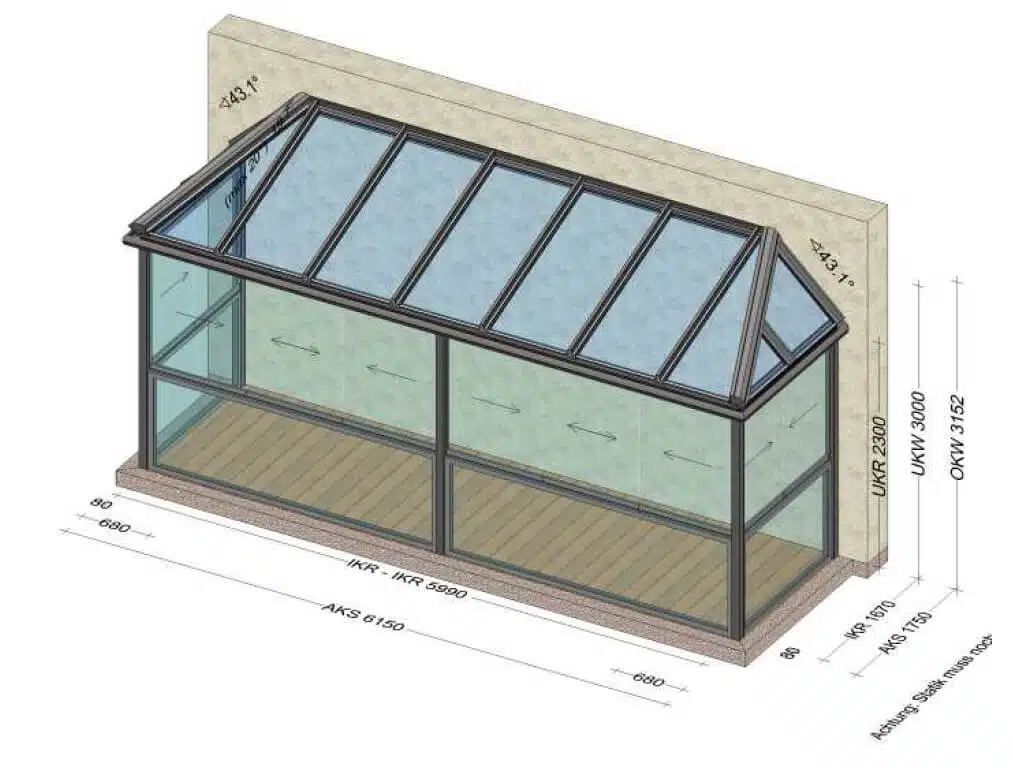 Sommergarten aus Aluminium mit Glasschiebewänden