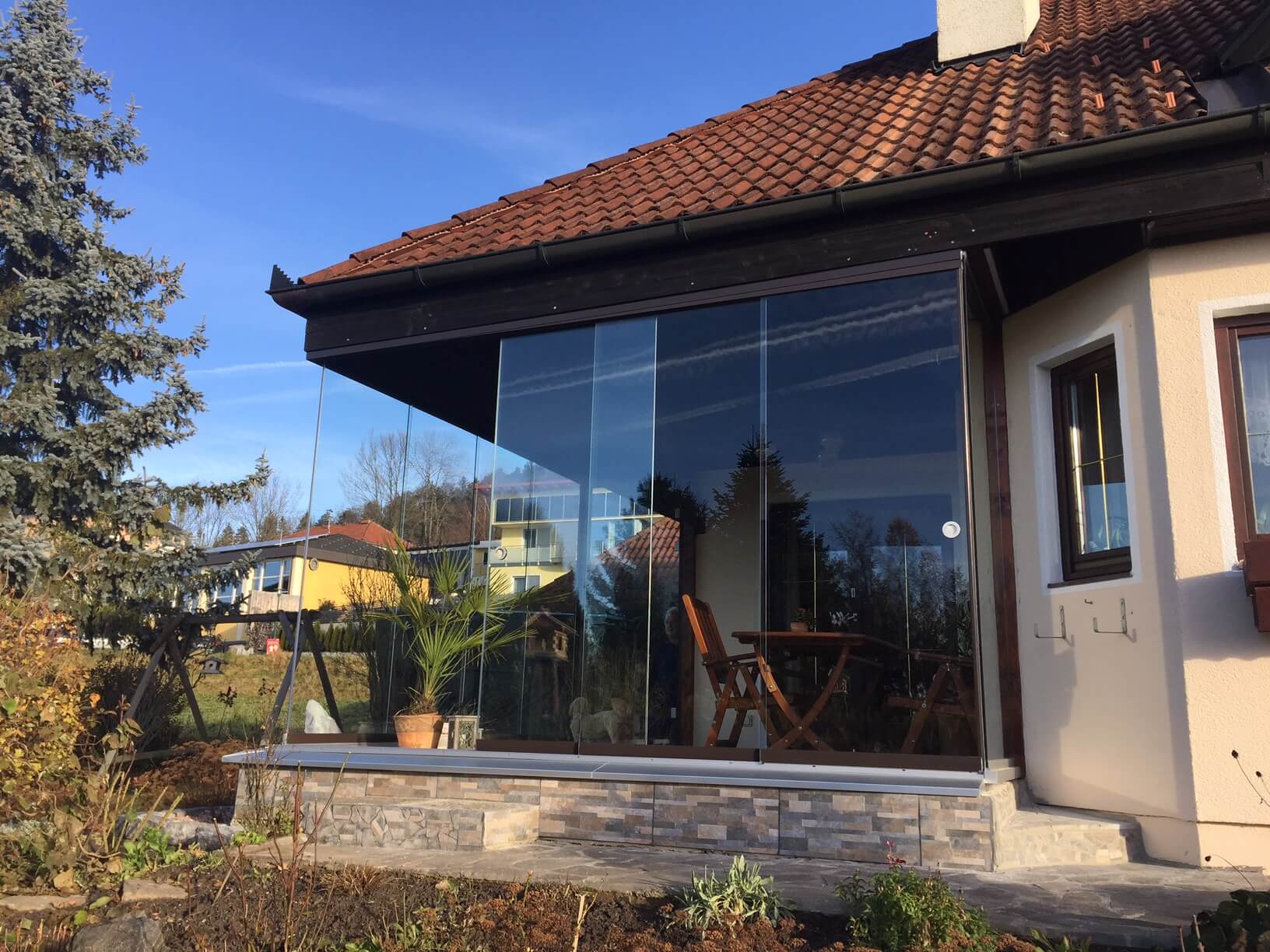 Sommergarten Ganzglas-Schiebe-System