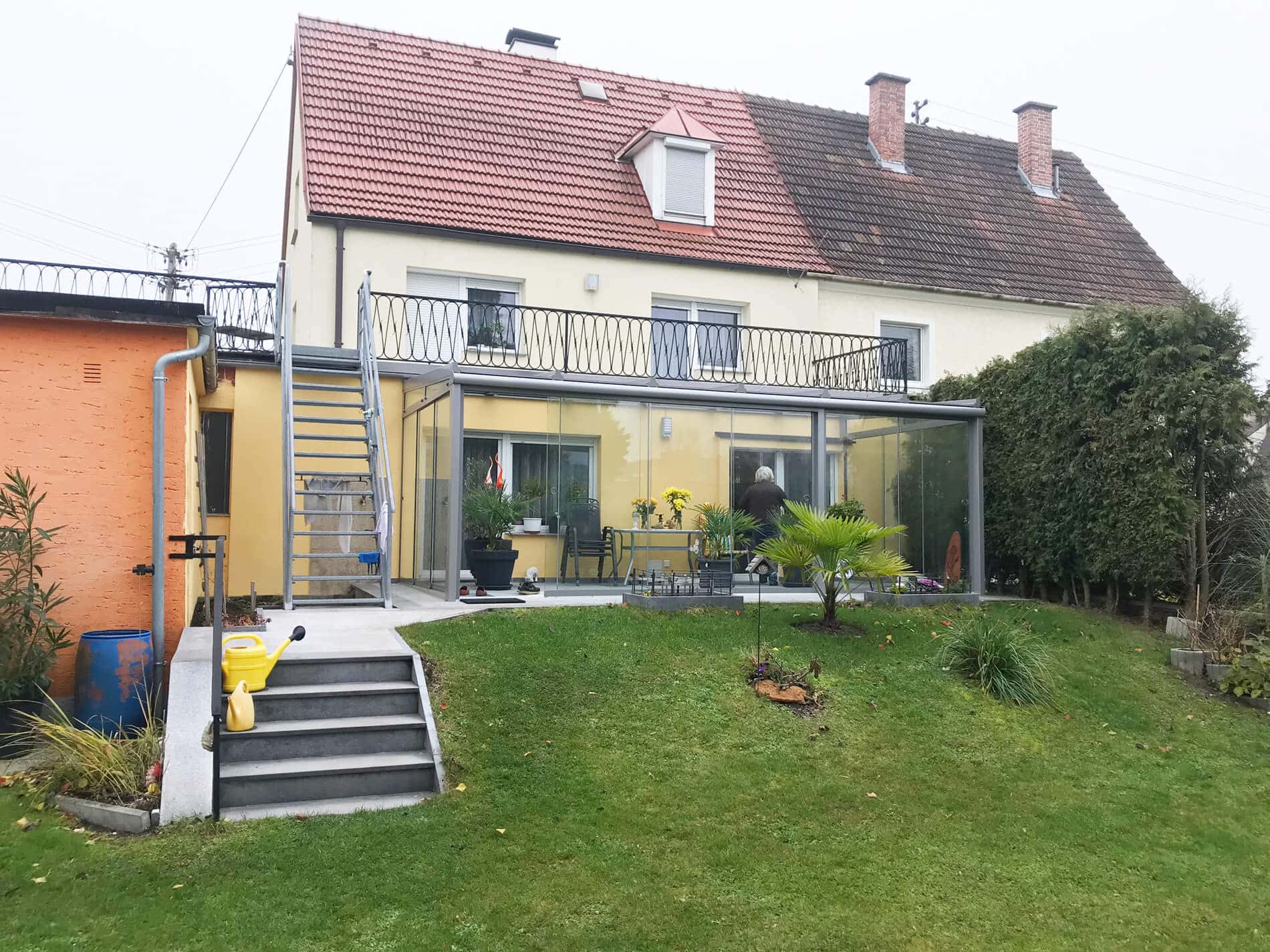 Sommergarten Glasüberdachung Schiebeelemente