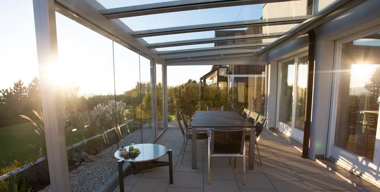 Sommergarten auf einer Terrasse in Kirchschlag bei Linz