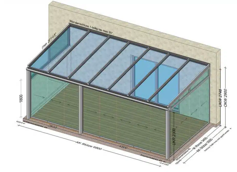 Sommergarten mit fast 7 Meter Länge