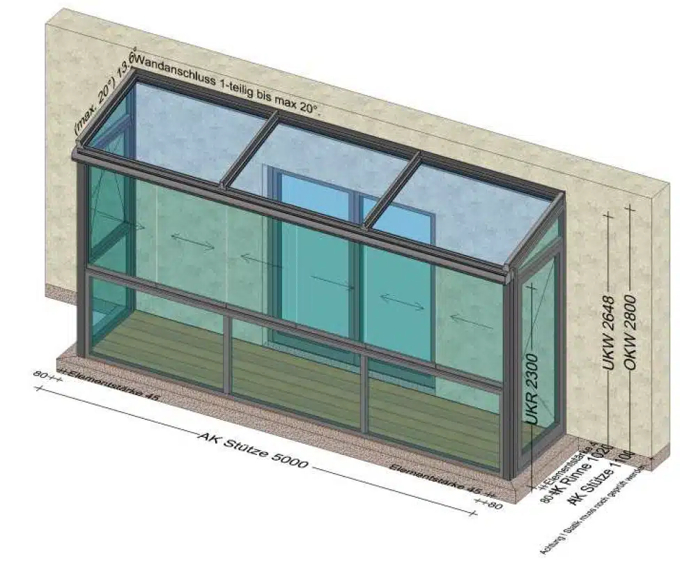 Sommergarten mit fixer Glasbrüstung - Planung in Bad Leonfelden