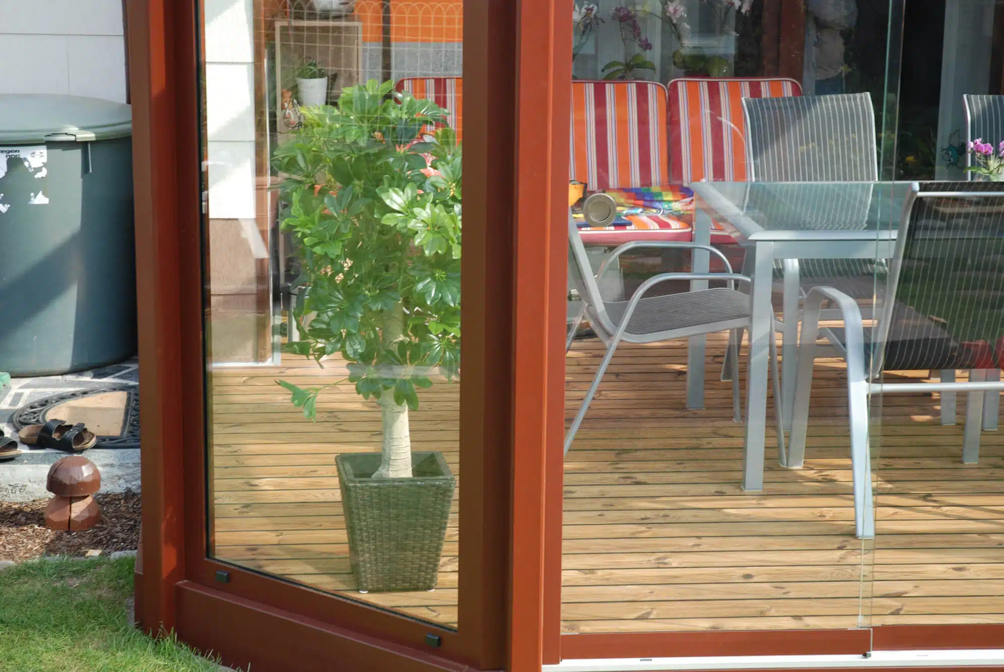 Sommergarten Windschutz Glas