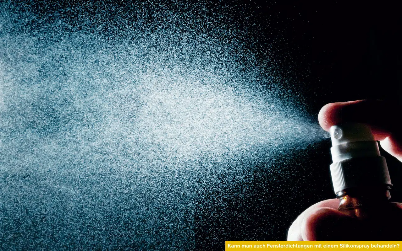 Sprühen eines Silikonsprays in dunklem Raum – Kann man auch Fensterdichtungen mit einem Silikonspray behandeln für bessere Elastizität und Schutz