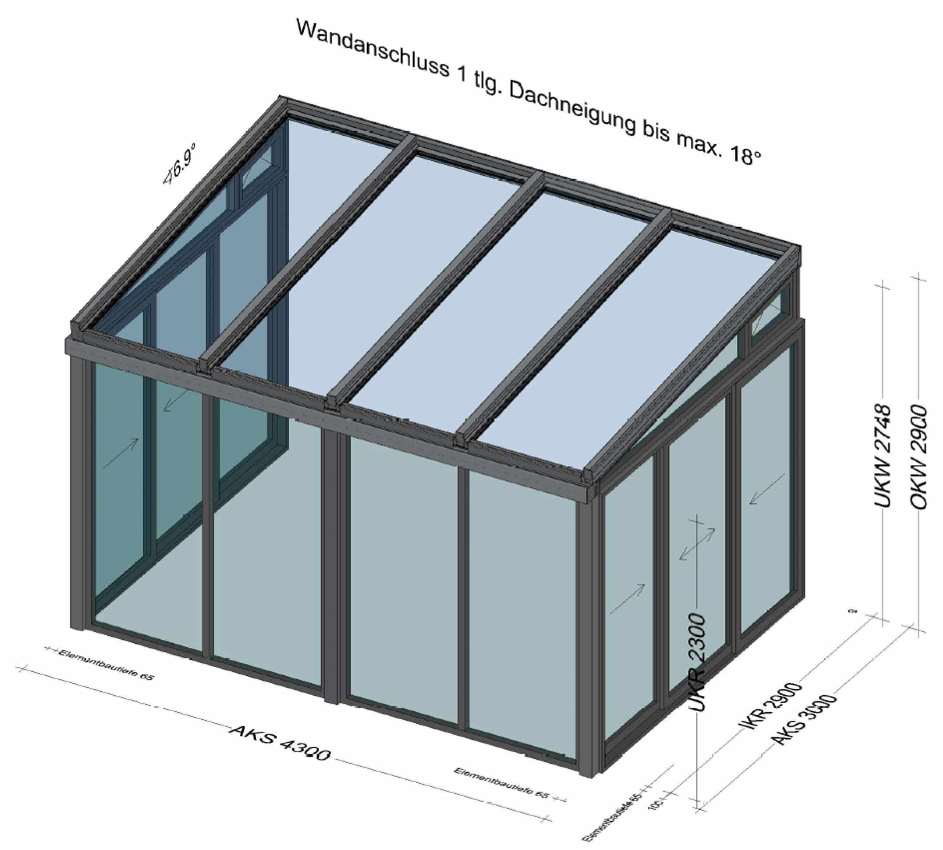 Teiltemperierter Sommergarten mit Festverglasung und Schiebesystemen