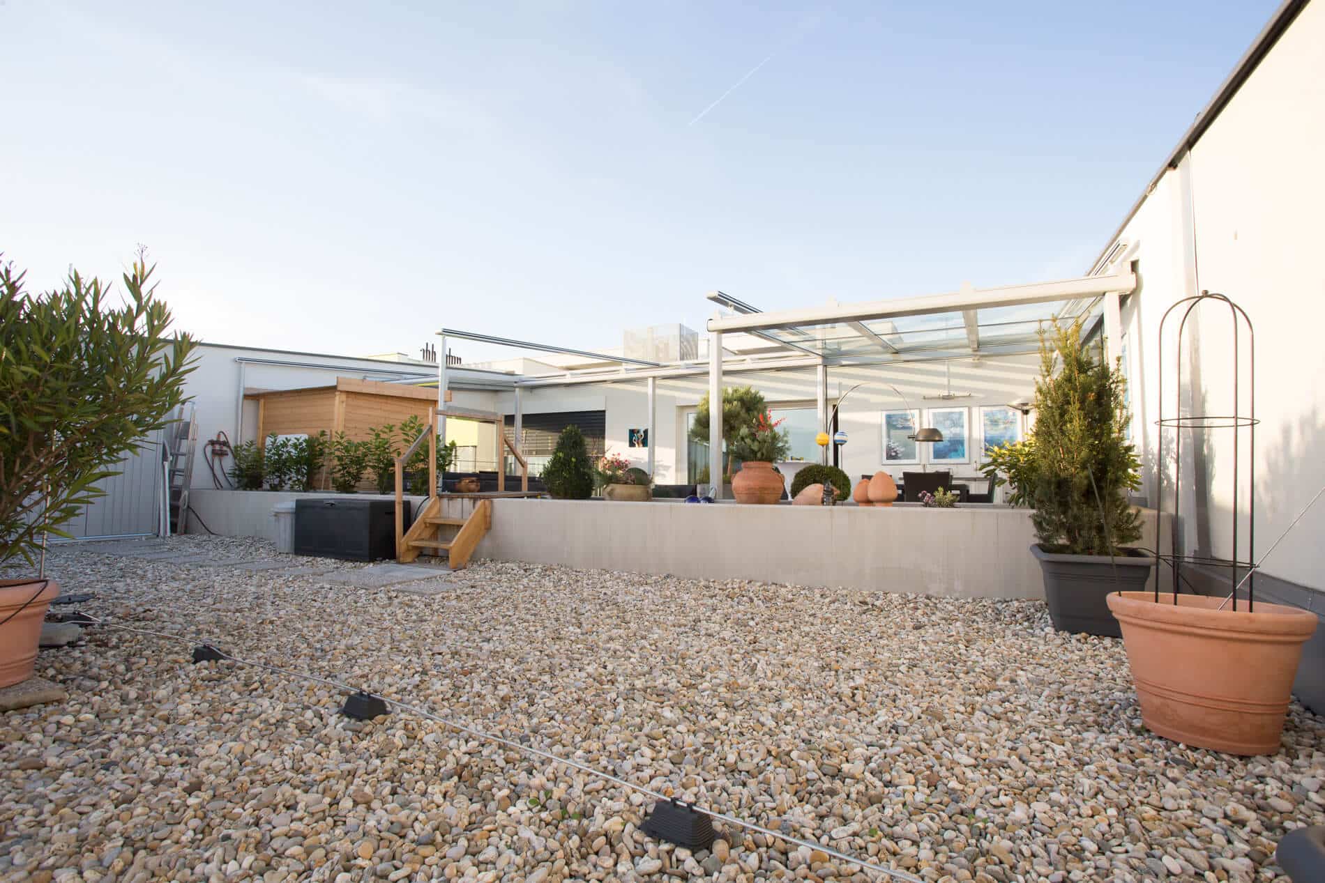 Terrassendach aus Glas für Dachterrasse