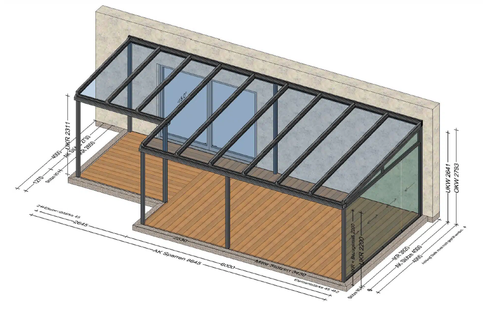 Terrassendach mit Glas in Oberösterreich