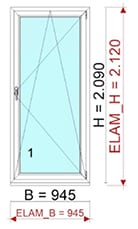 Terrassentüre Preis 94 x 209 cm