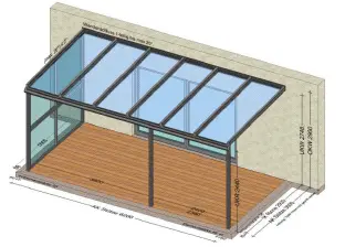 Terrassenüberdachung 1 Seite geschloßen - Preis