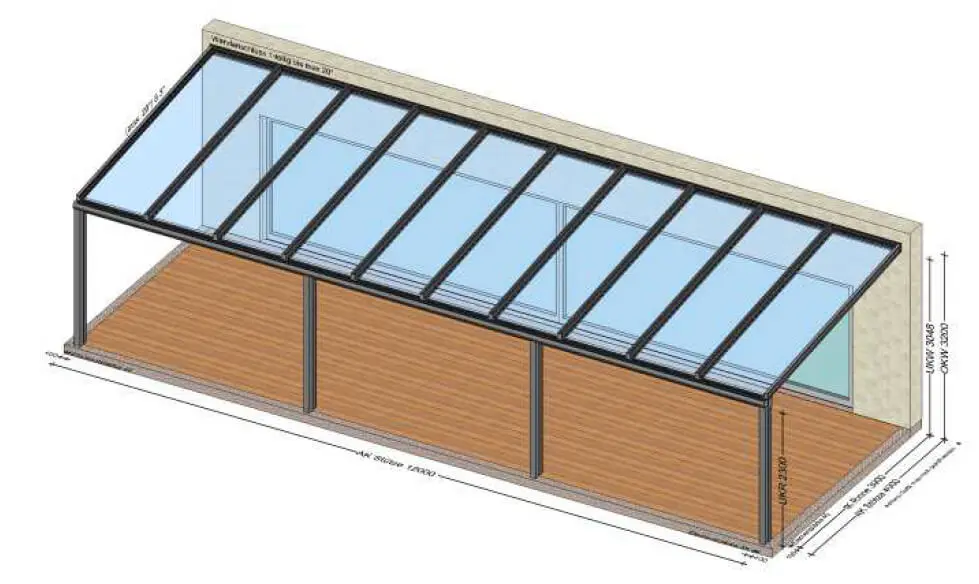 Terrassenüberdachung 10 Meter - Planung in 4050 Traun