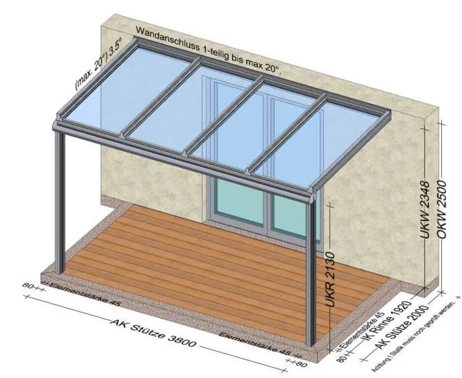 Terrassenüberdachung 380x200