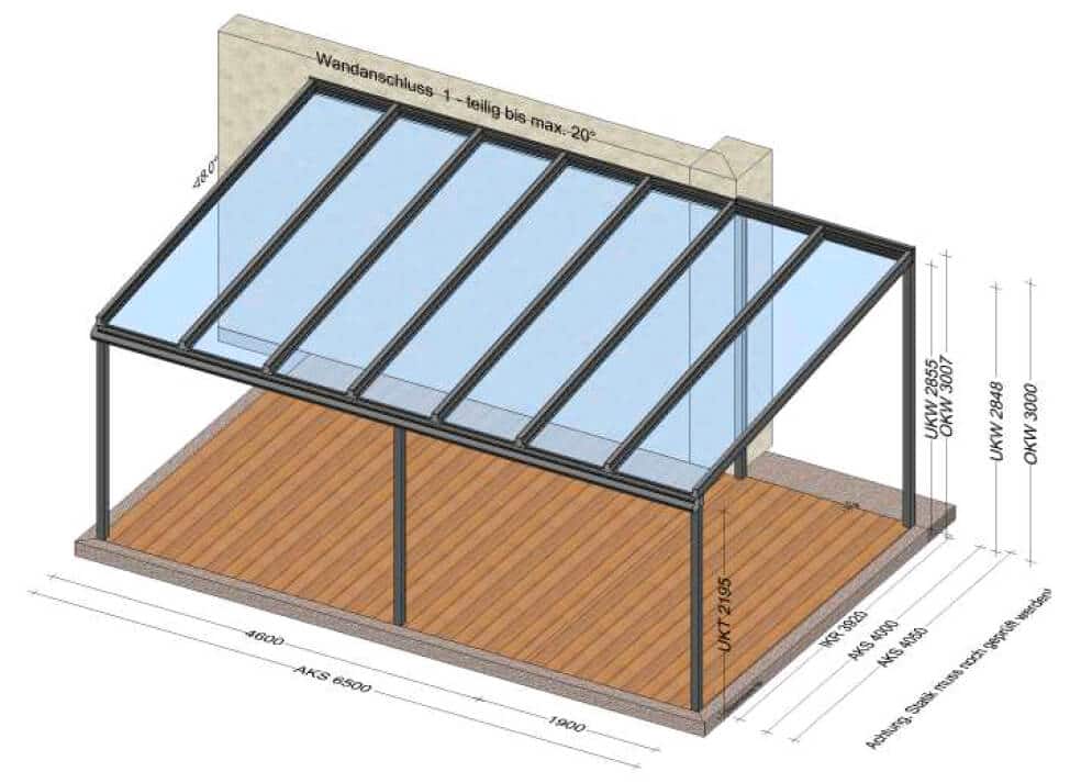 Terrassenüberdachung 6x4 Meter - Planung in 4181 Oberneukirchen