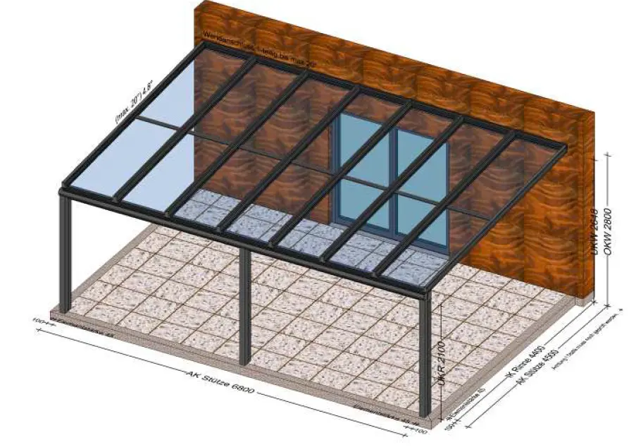 Terrassenüberdachung 6,8 x 4,5 - Planung