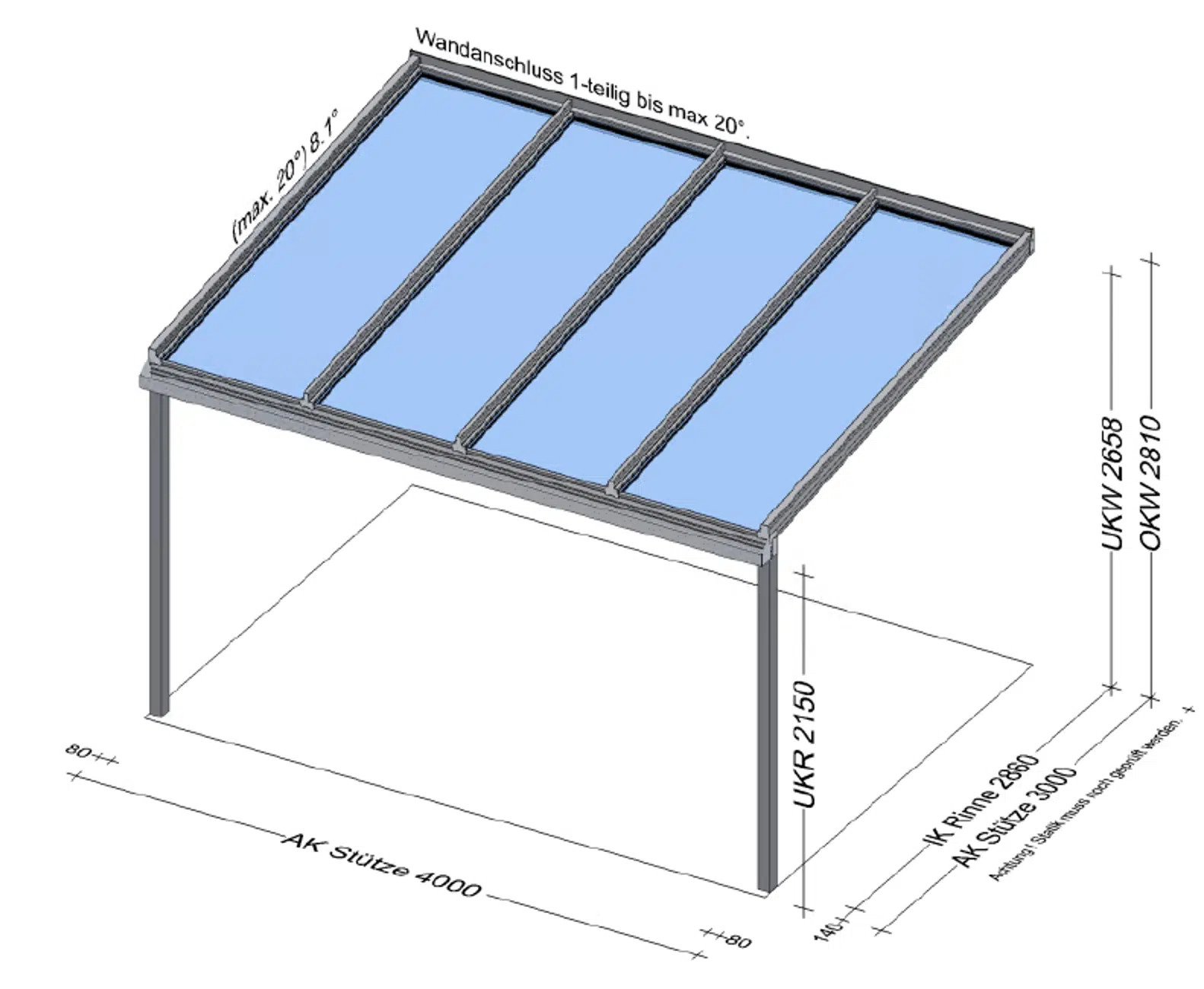 Terrassenüberdachung Alu Preise 4 x 3 Meter