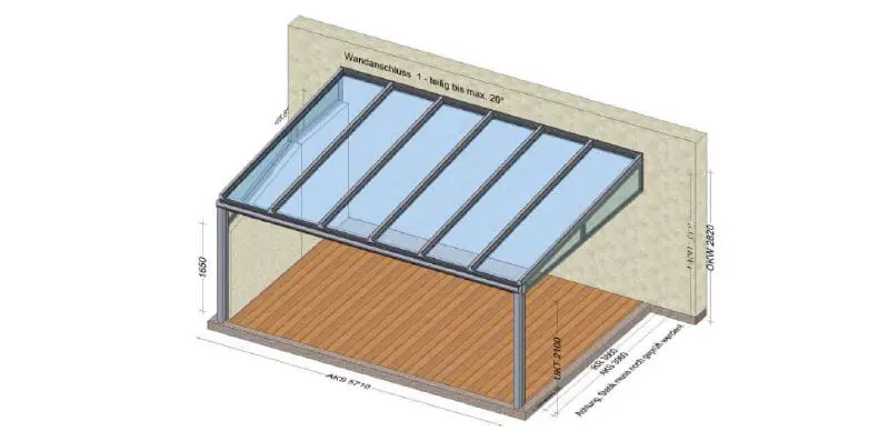 Terrassenüberdachung Alu Zeichnung