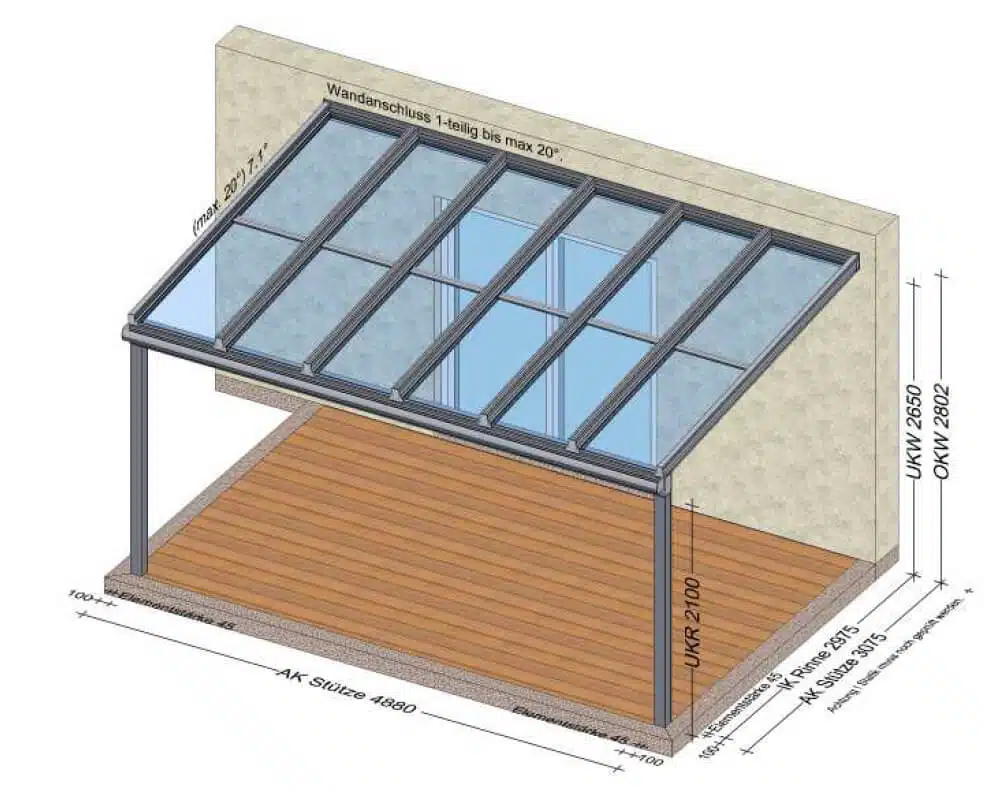 Terrassenüberdachung Amstetten Österreich - Planung