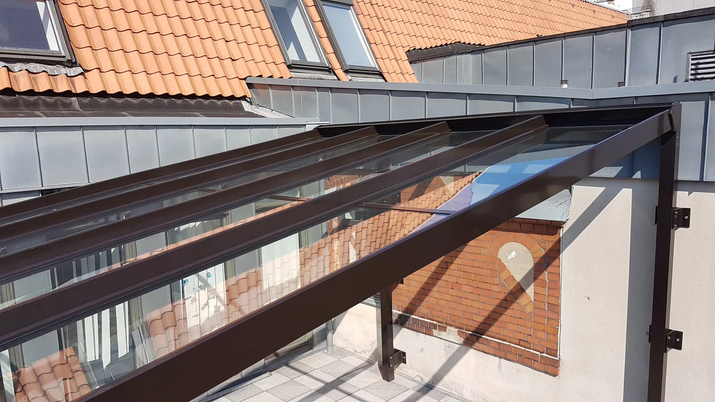Terrassenüberdachung Detail Glasdach