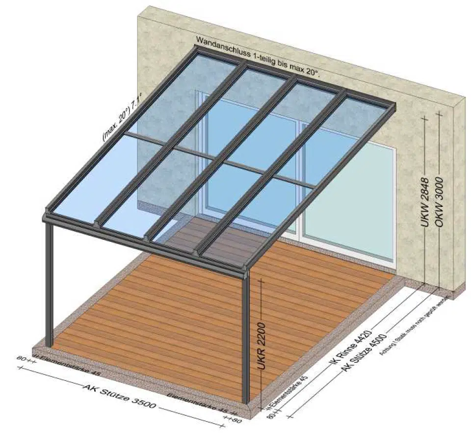 Terrassenüberdachung für Stadtgemeinde Leonding - OÖ