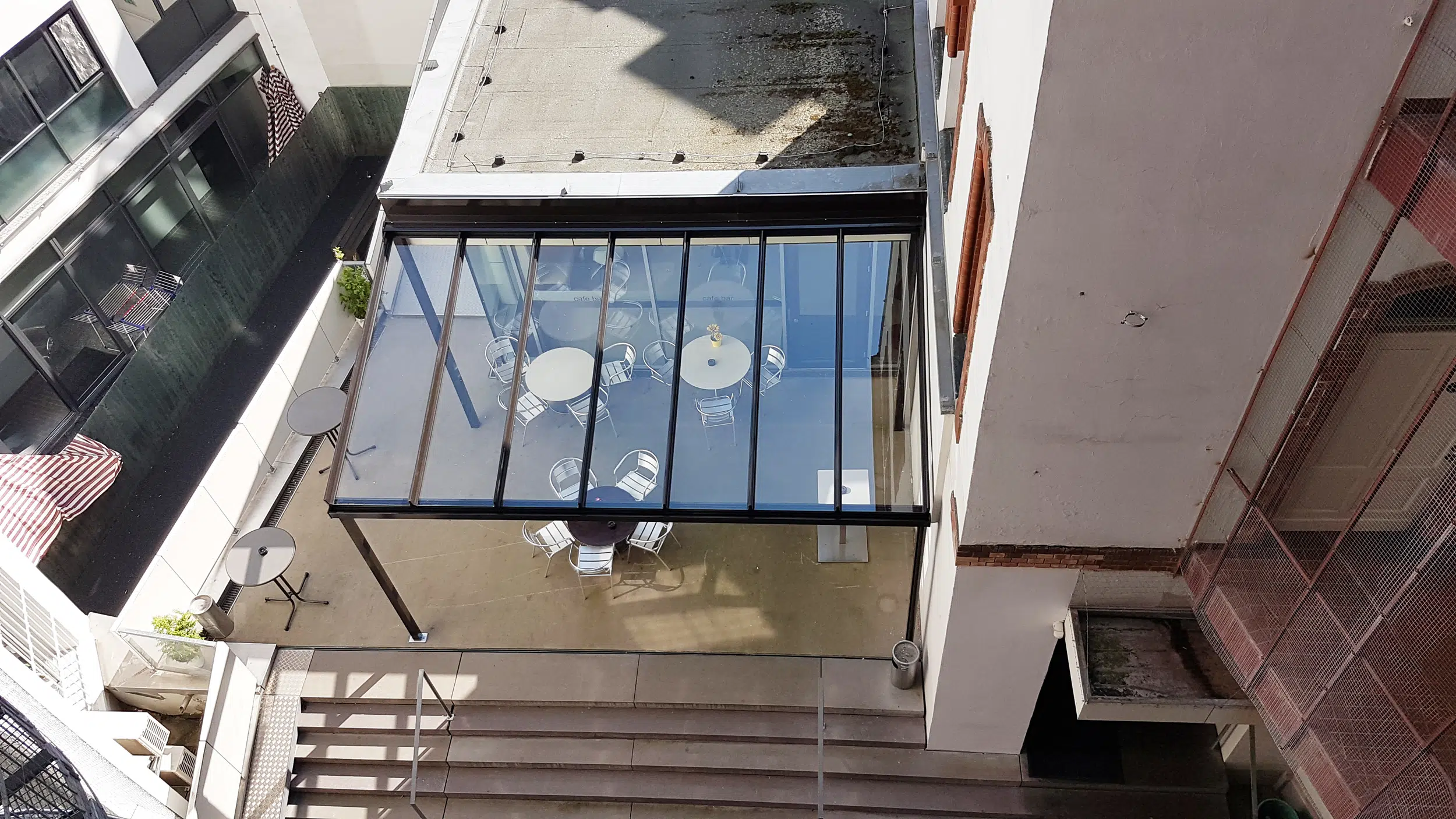 Terrassenüberdachung mit Echtglas