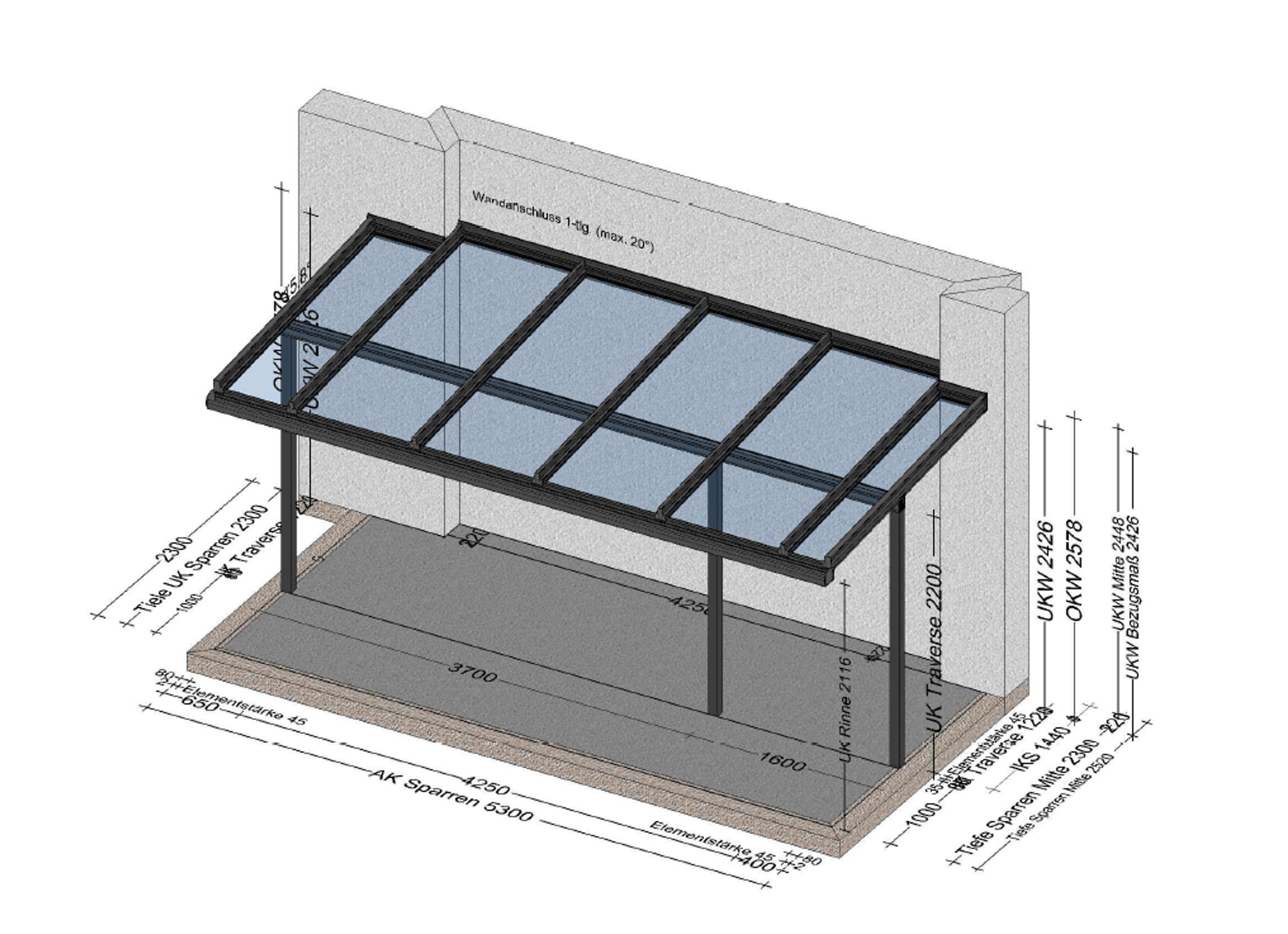 Terrassenüberdachung mit Montage in 4150 Rohrbach