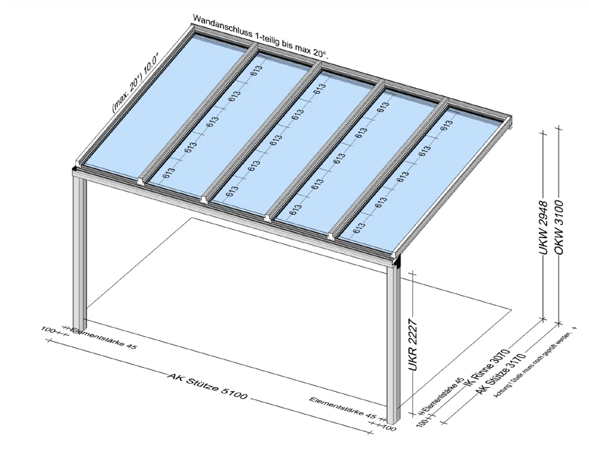 Terrassenüberdachung mit Montage